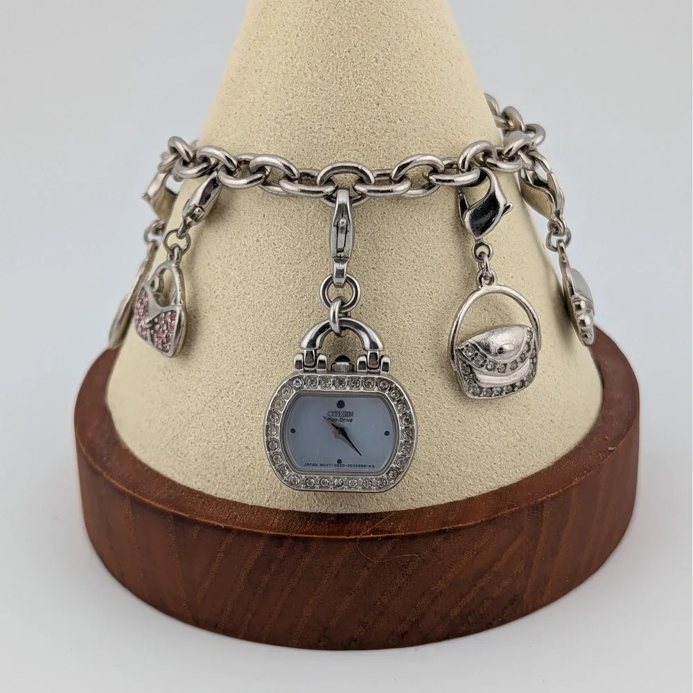 Citizen Eco-Drive Purse Charm Bracelet Watch G620-S022061‎ MOP Dial
